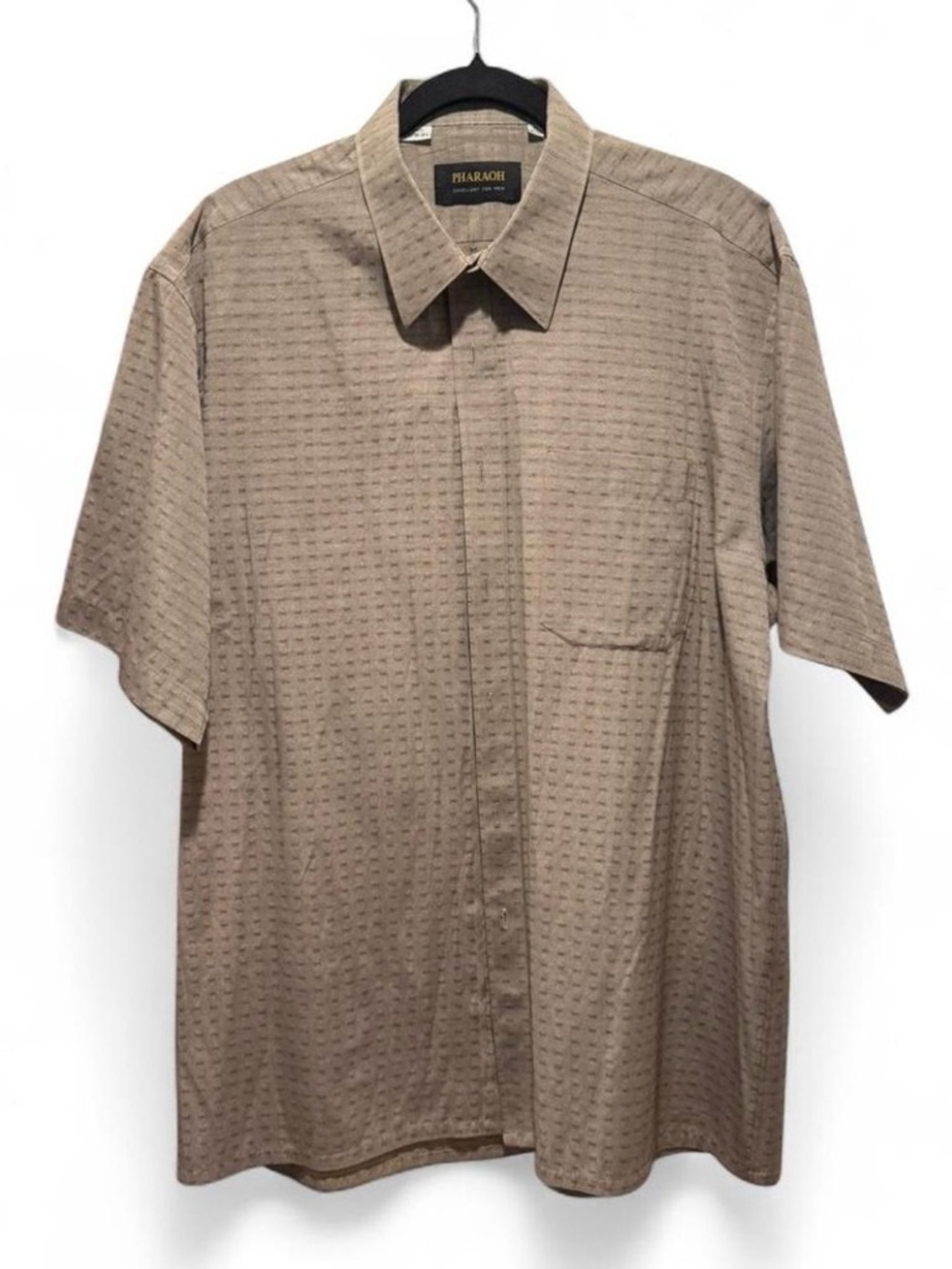 Pharaoh Light Brown Short-Sleeve Button-Down Shirt